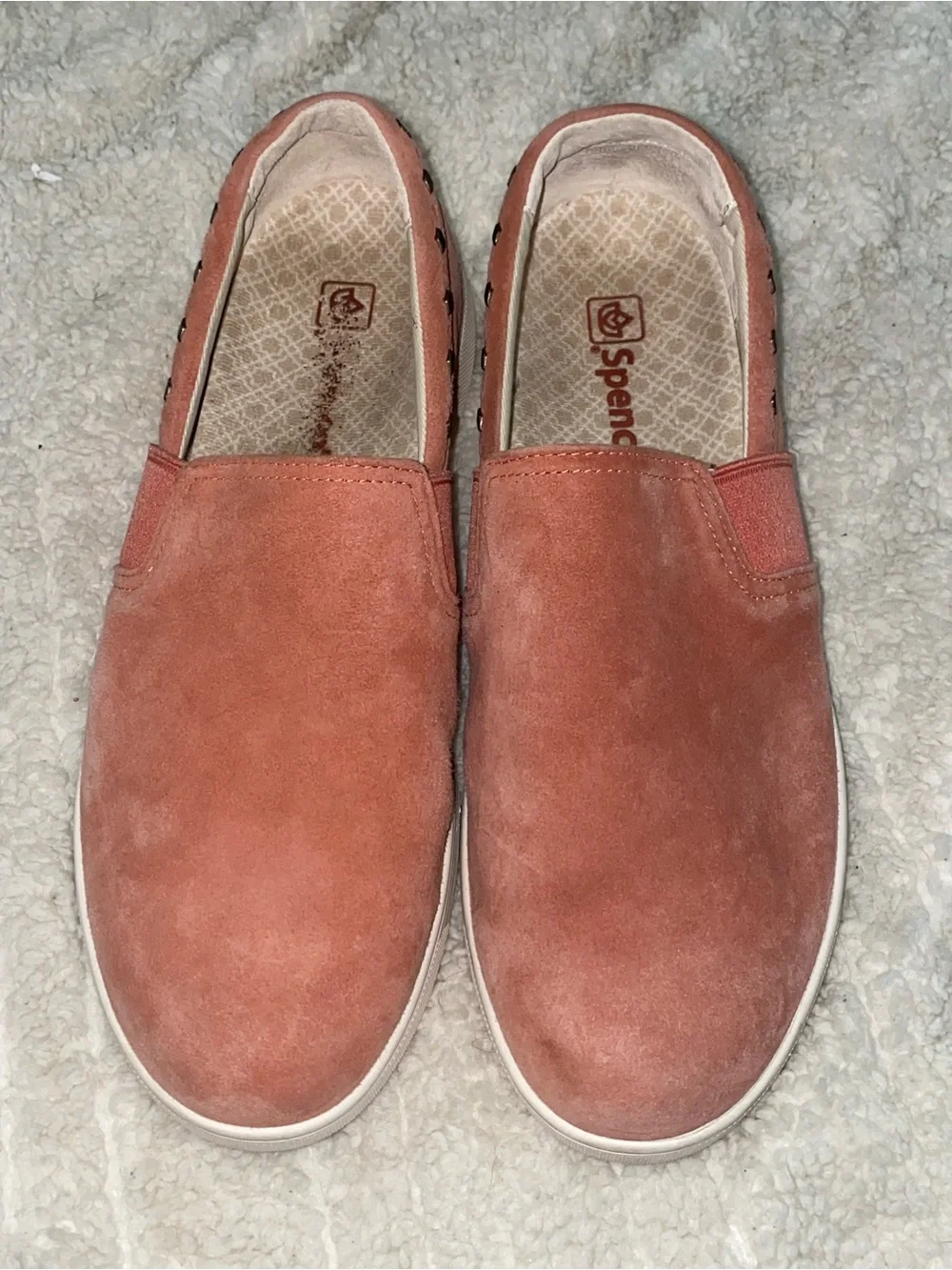 Spenco Orthotic Suede Slip On Sneaker Terracotta 10 B Women’s